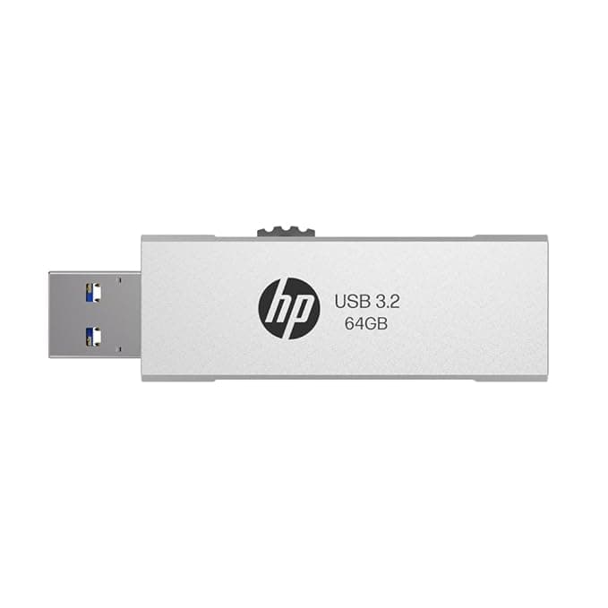 HP 818w 64GB USB 3.2 Flash Drive Silver Metal