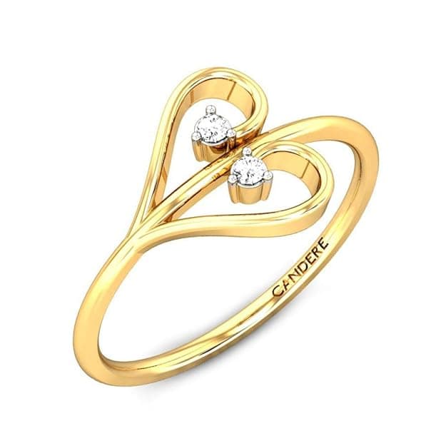 Candere by Kalyan Jewellers 14k 18k 22k BIS Hallmark Gold and Cubic Zirconia Ring for Women